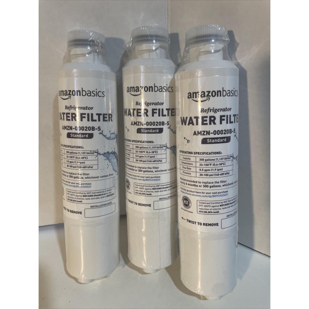 AmazonBasics Refrigerator Water Filter AMZN-00020B-S Standard Samsung 3 pack